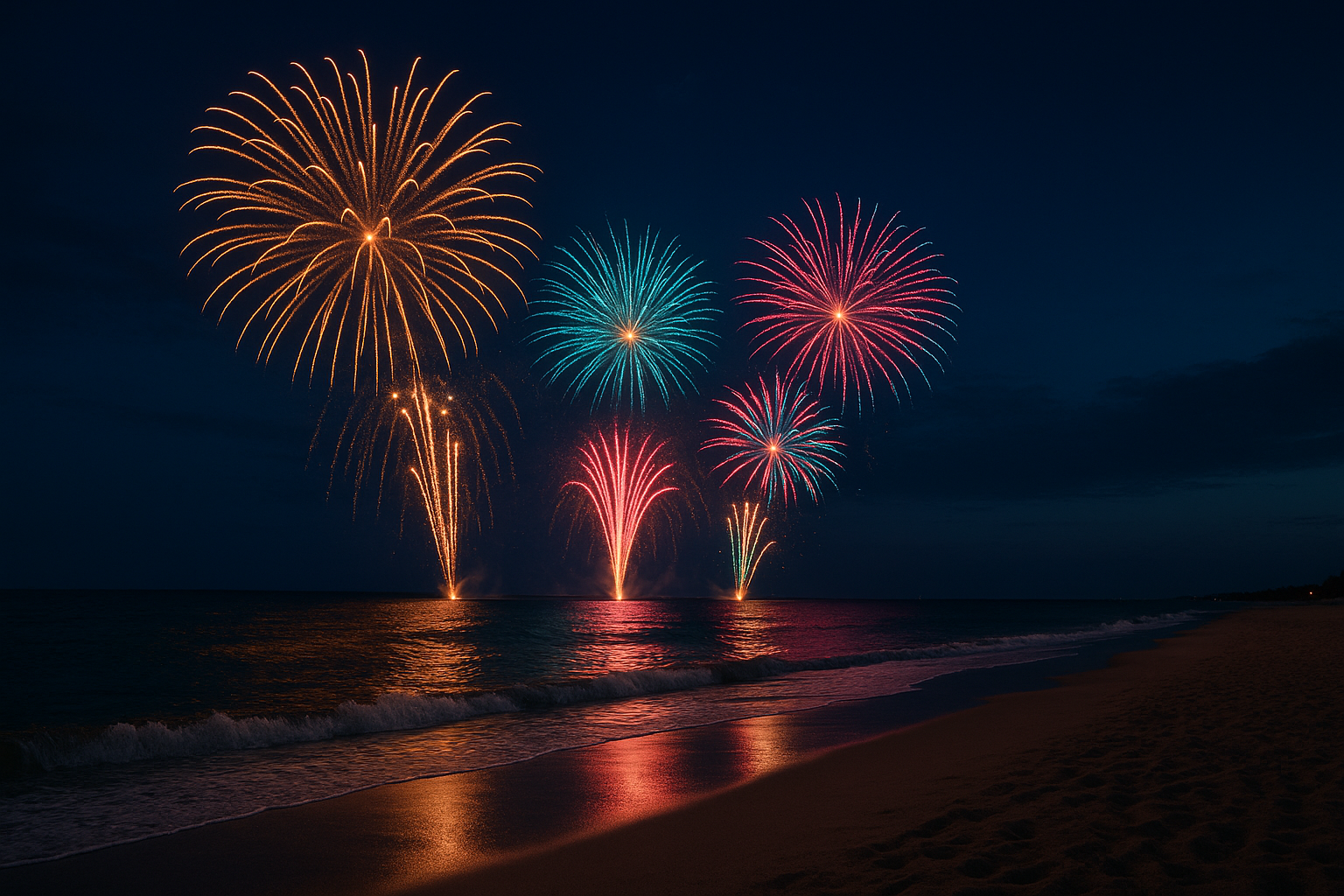 Fireworks at the beach
