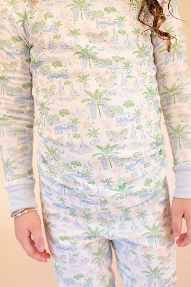 Emerald Coast Long Set in Blue