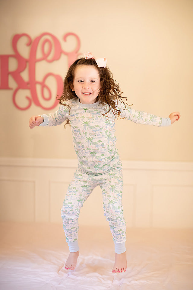 Emerald Coast Long Set in Blue