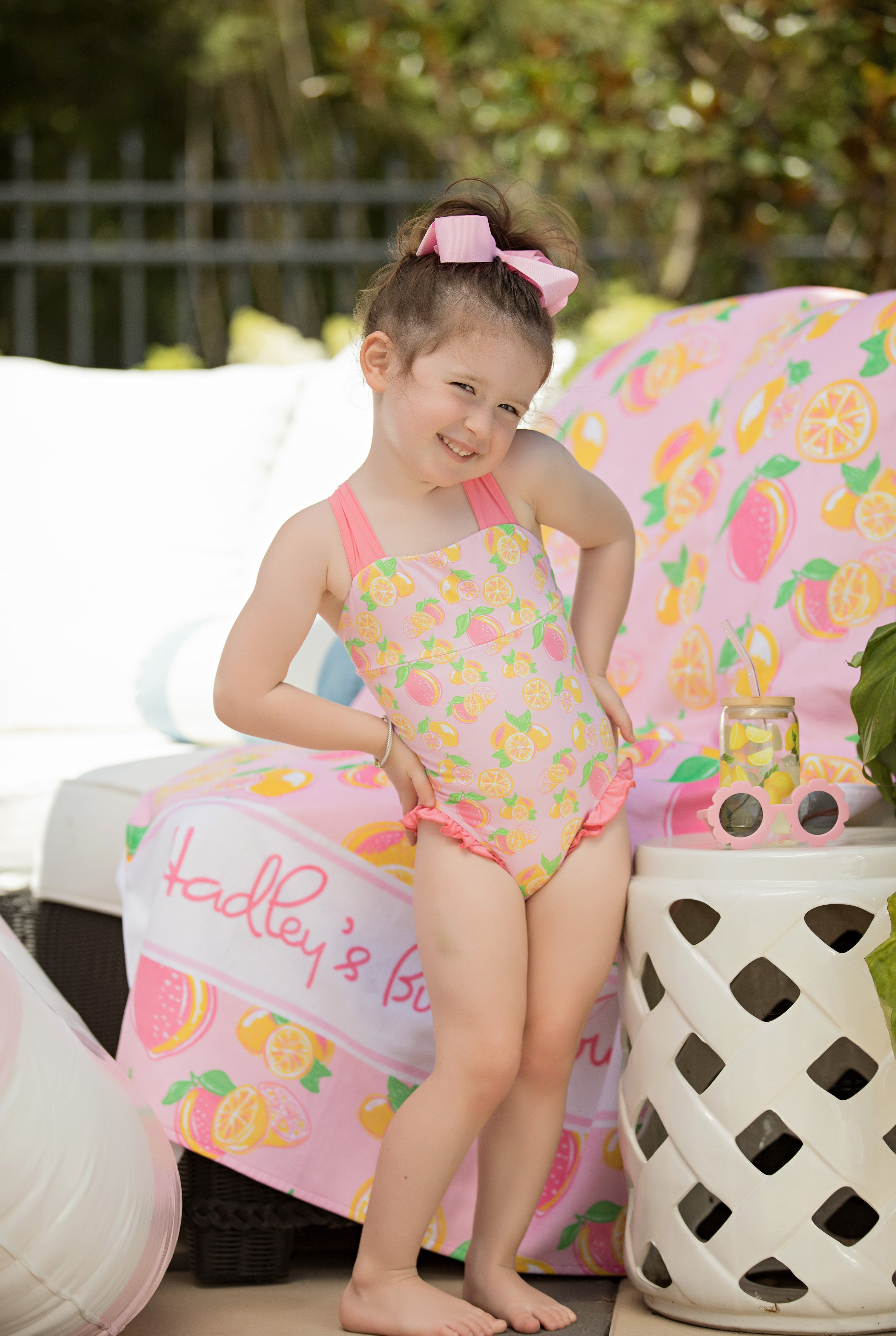 Madeline Two Summer Suit Pink Lemonade