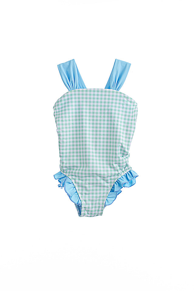 Madeline Two Summer Suit Green Gingham
