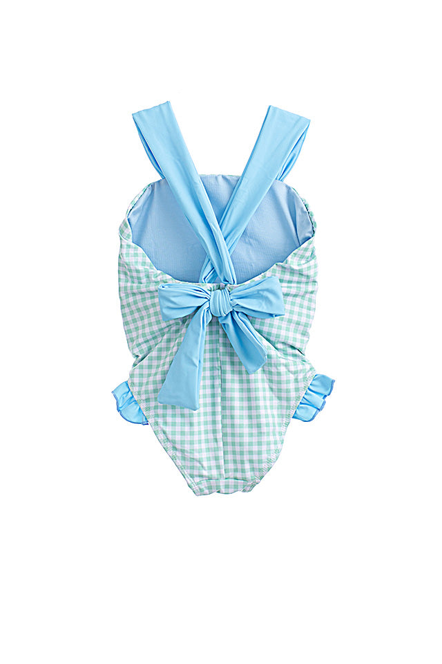 Madeline Two Summer Suit Green Gingham