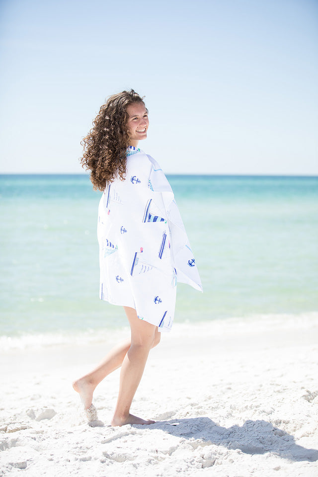 Caribbean Regatta Sailboat Beach Towel