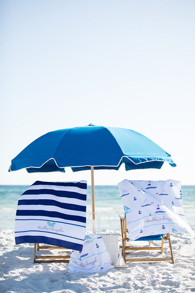 Caribbean Regatta Stripes Beach Towel