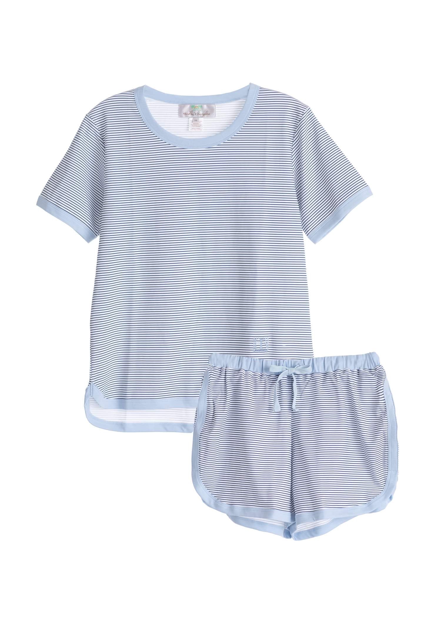 Navy Stripe Short Set