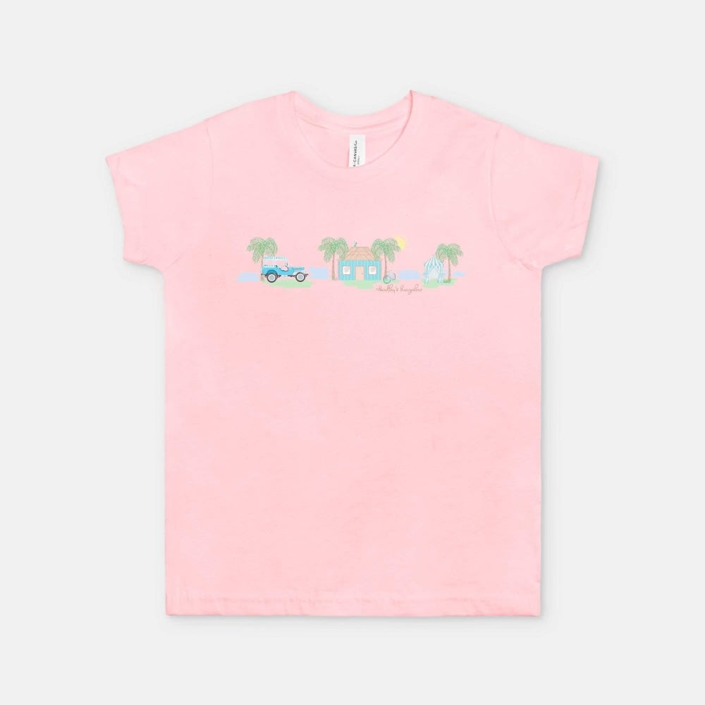 Hadley's Bungalow Bella Canvas Youth Unisex T-shirt in Pink