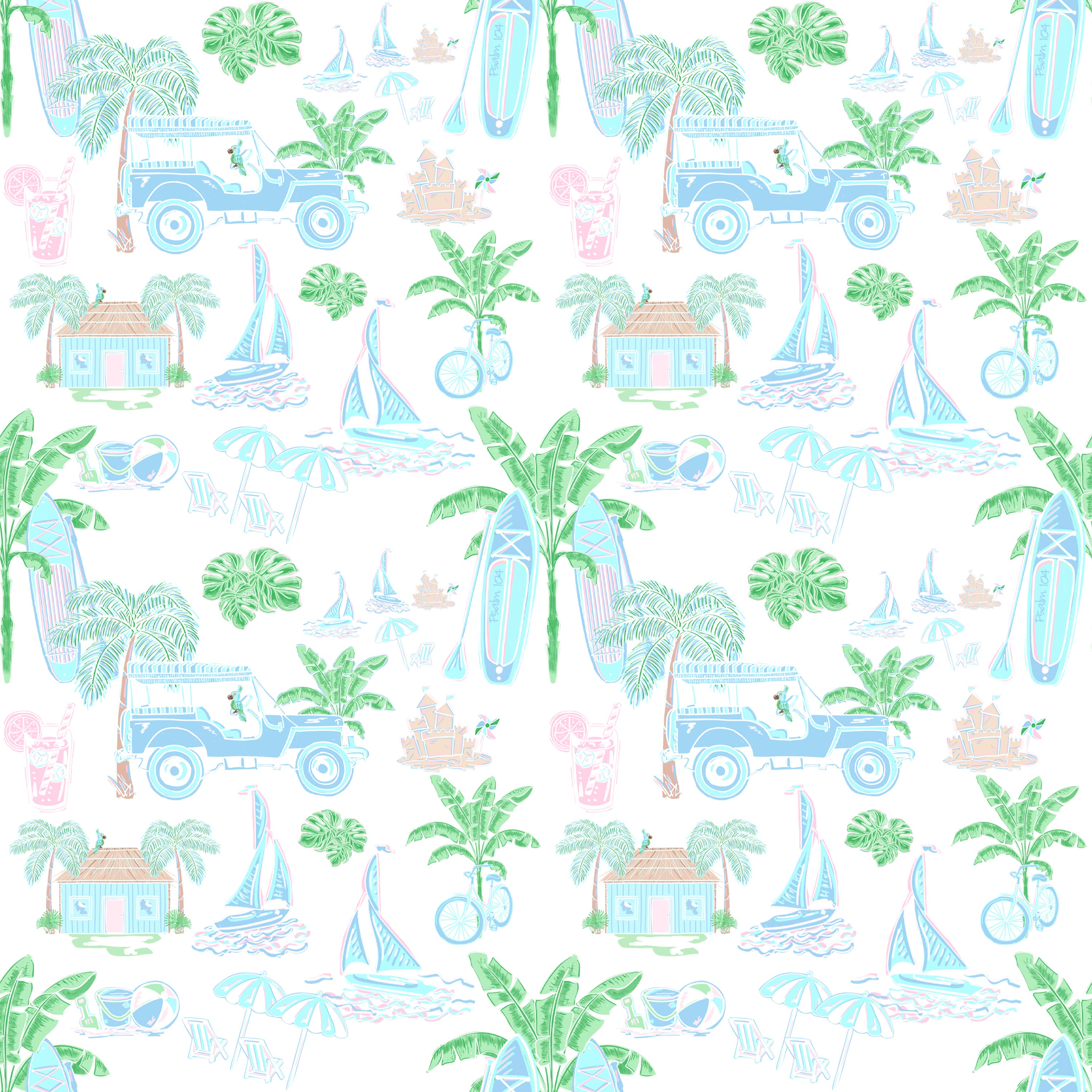 Emerald Coast Long Set in Blue