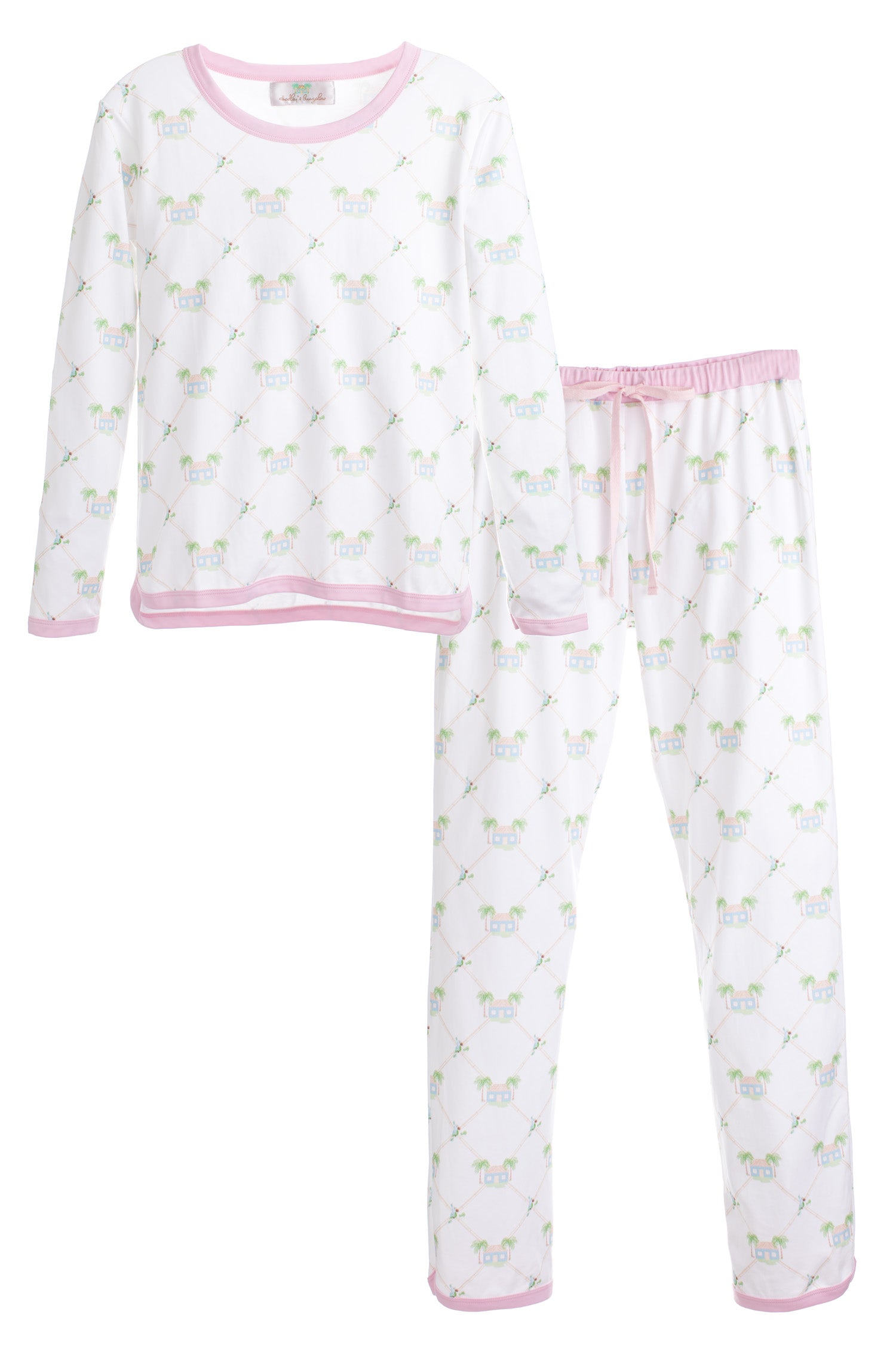 Hadley's Bungalow Signature Print with Soft Pink Trim